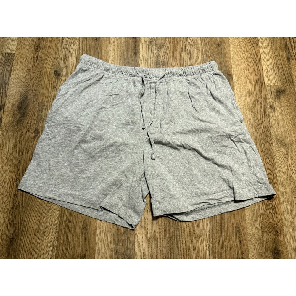 Hanes Shorts Mens Size XL Gray Pajama Sleep Lounge Drawstring Cotton
